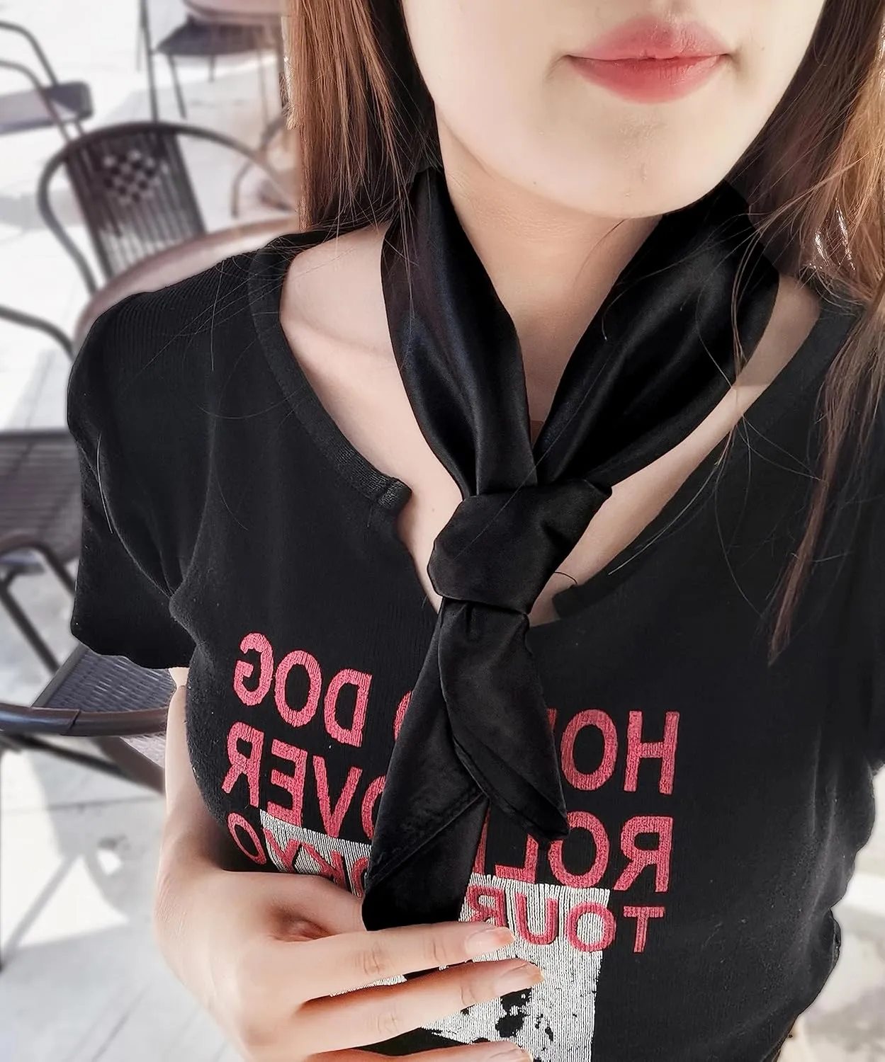1 Piece of Square Satin Scarf Wrap Ribbon Neck Scarfs Halloween Retro Costume (23.62" x 23.62")