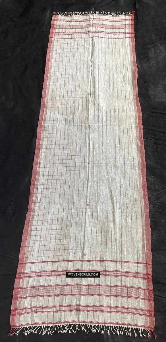 1707 White Handloom Cotton Scarf