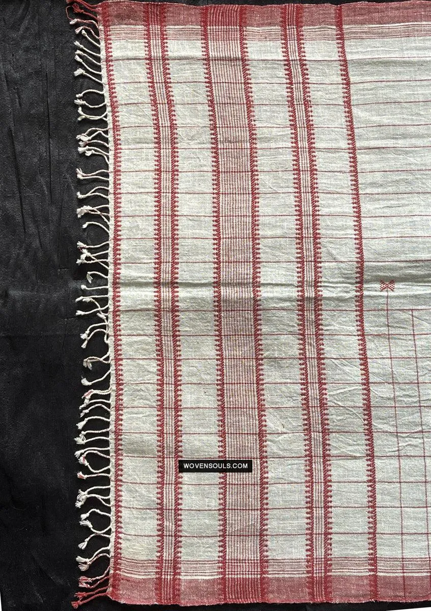 1707 White Handloom Cotton Scarf
