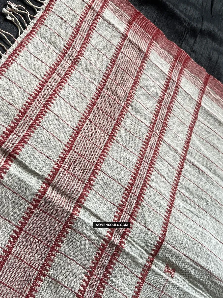 1707 White Handloom Cotton Scarf