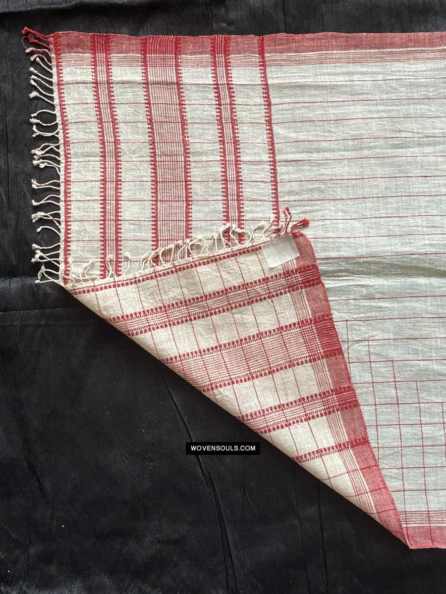1707 White Handloom Cotton Scarf