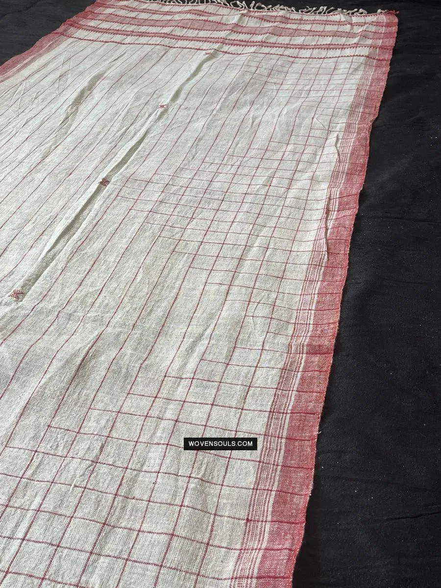 1707 White Handloom Cotton Scarf