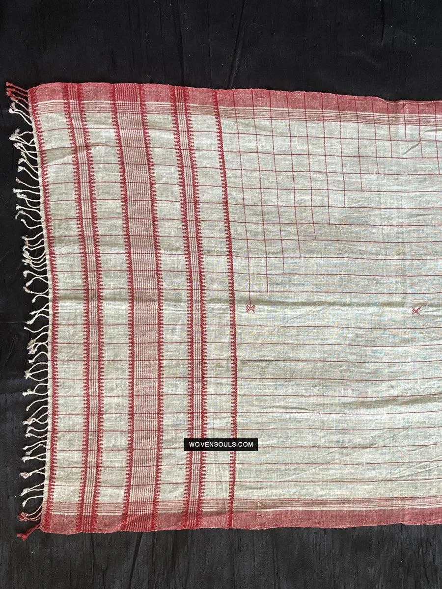 1707 White Handloom Cotton Scarf