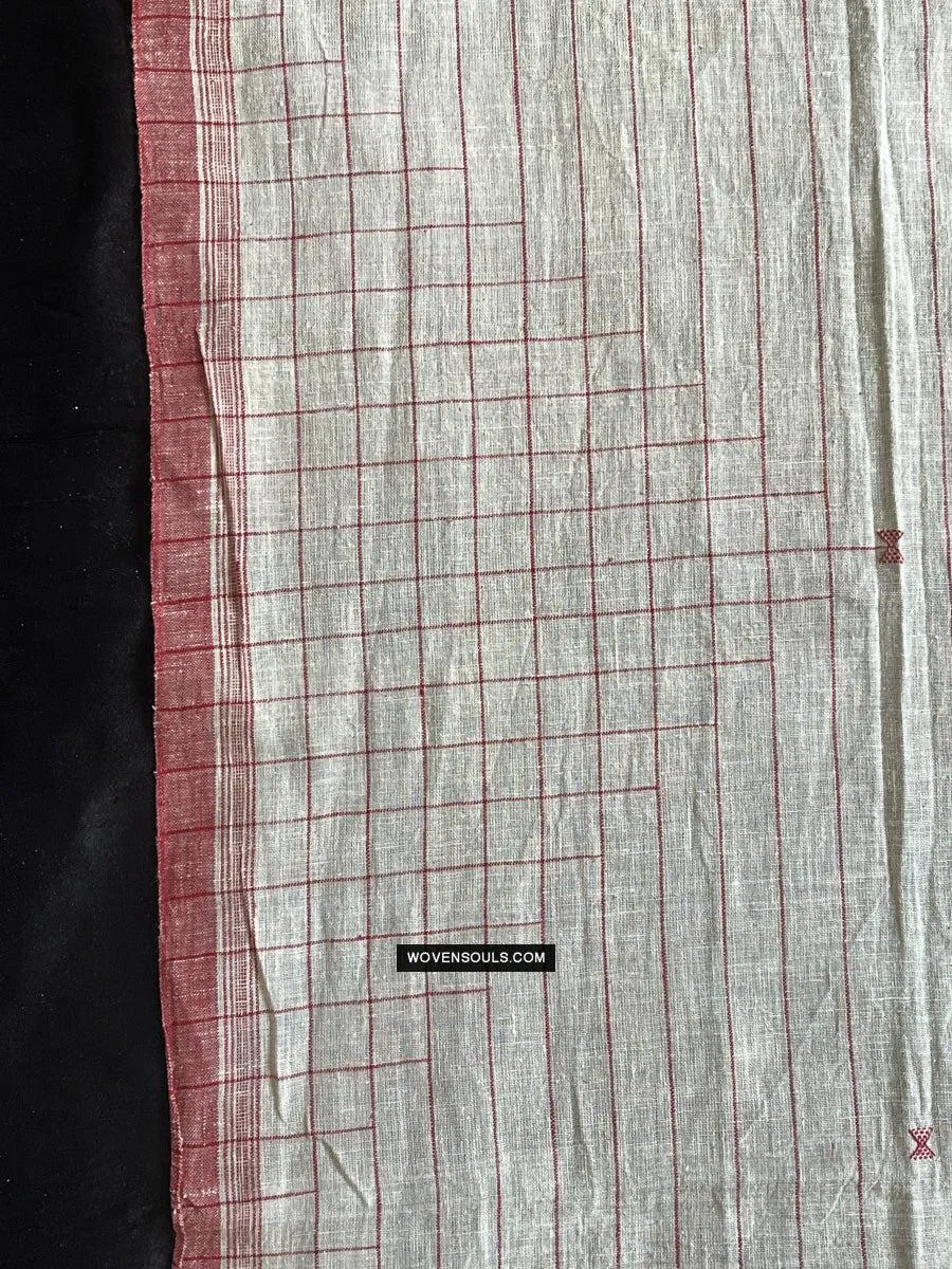 1707 White Handloom Cotton Scarf