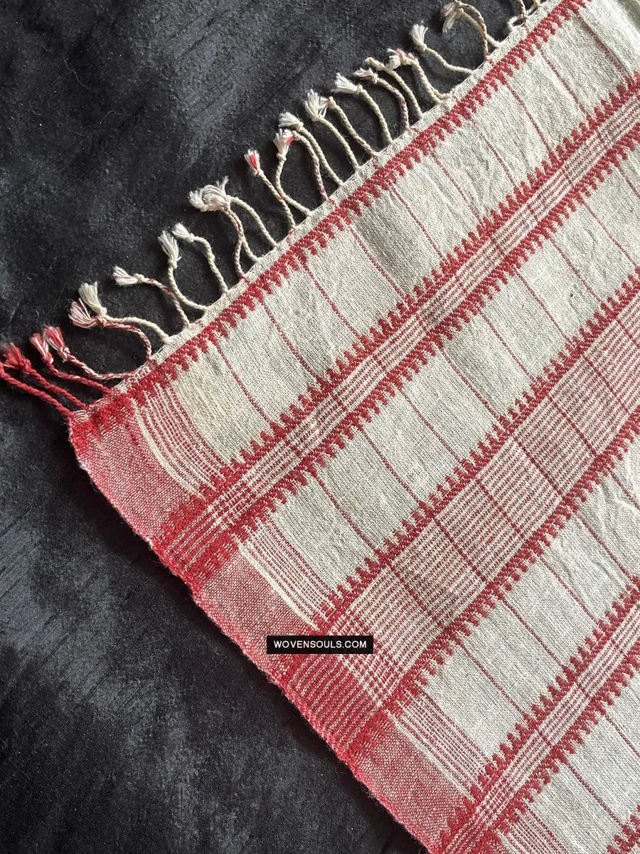 1707 White Handloom Cotton Scarf