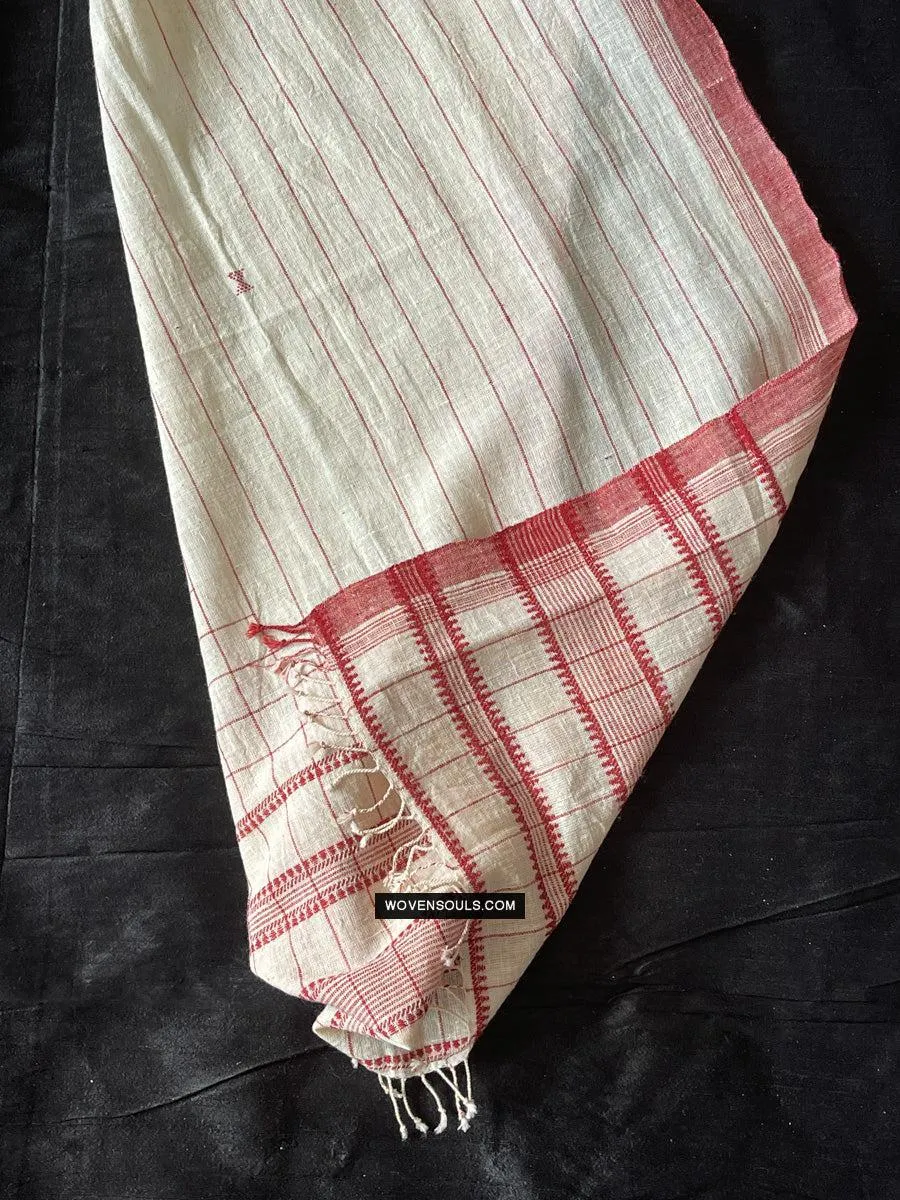 1707 White Handloom Cotton Scarf