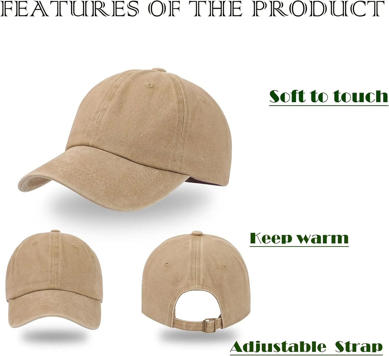 4 Pcs Washed Plain Baseball Cap, Twill Adjustable Unisex Cotton Baseball Cap Vintage Dad Hat Men/Women/Teenagers