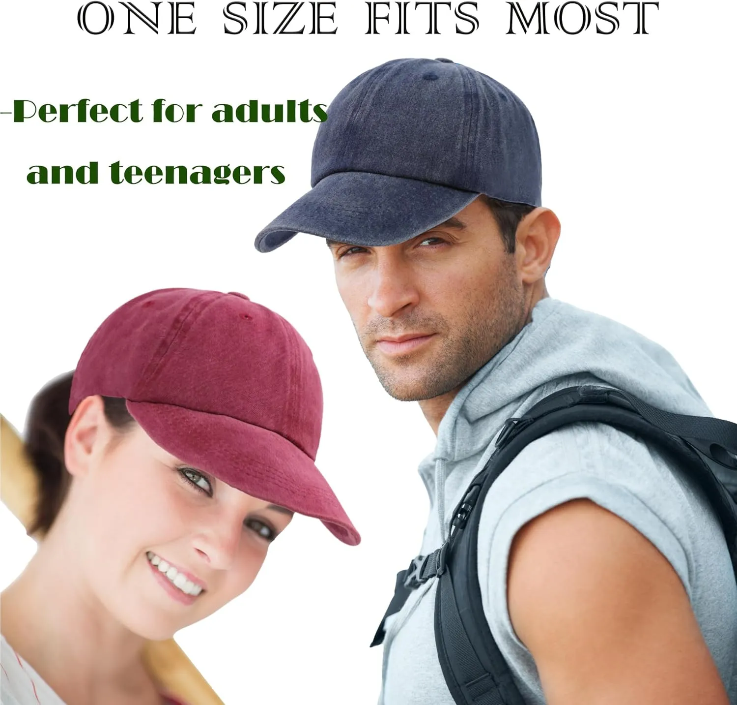 4 Pcs Washed Plain Baseball Cap, Twill Adjustable Unisex Cotton Baseball Cap Vintage Dad Hat Men/Women/Teenagers