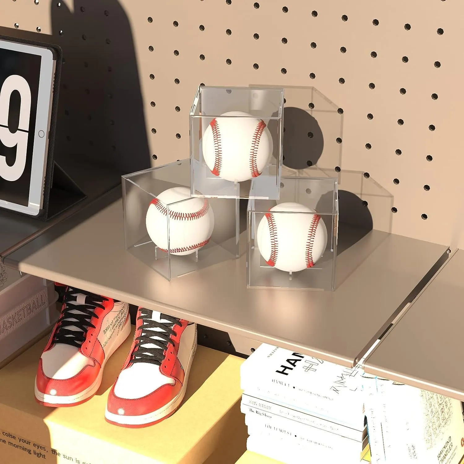 Acrylic Baseball Display Case, Baseball Case Cube Box Holder Official Size Baseball Autograph Display Stand Memorabilia Display Box UV Protected for Baseball Game Ball Golf Tennis