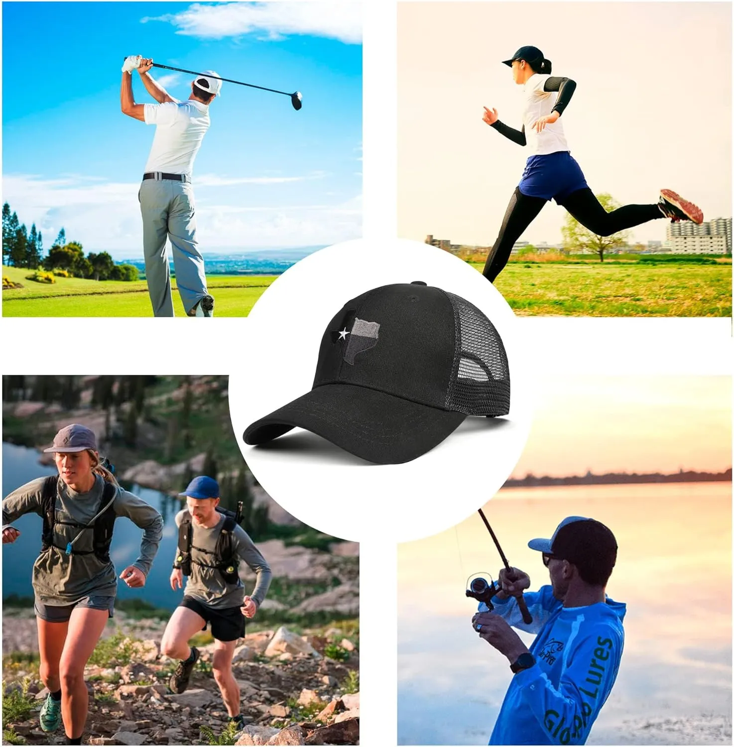 Adjustable State Flag Trucker Hat Mesh Baseball Cap with Embroidered Patch for Men Women