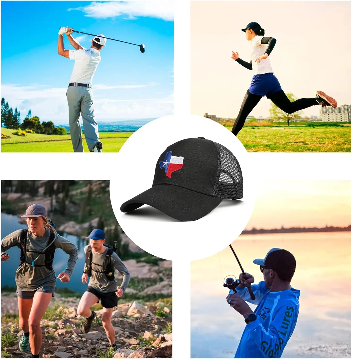 Adjustable State Flag Trucker Hat Mesh Baseball Cap with Embroidered Patch for Men Women