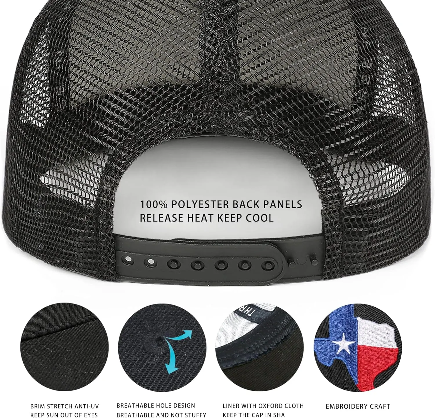Adjustable State Flag Trucker Hat Mesh Baseball Cap with Embroidered Patch for Men Women