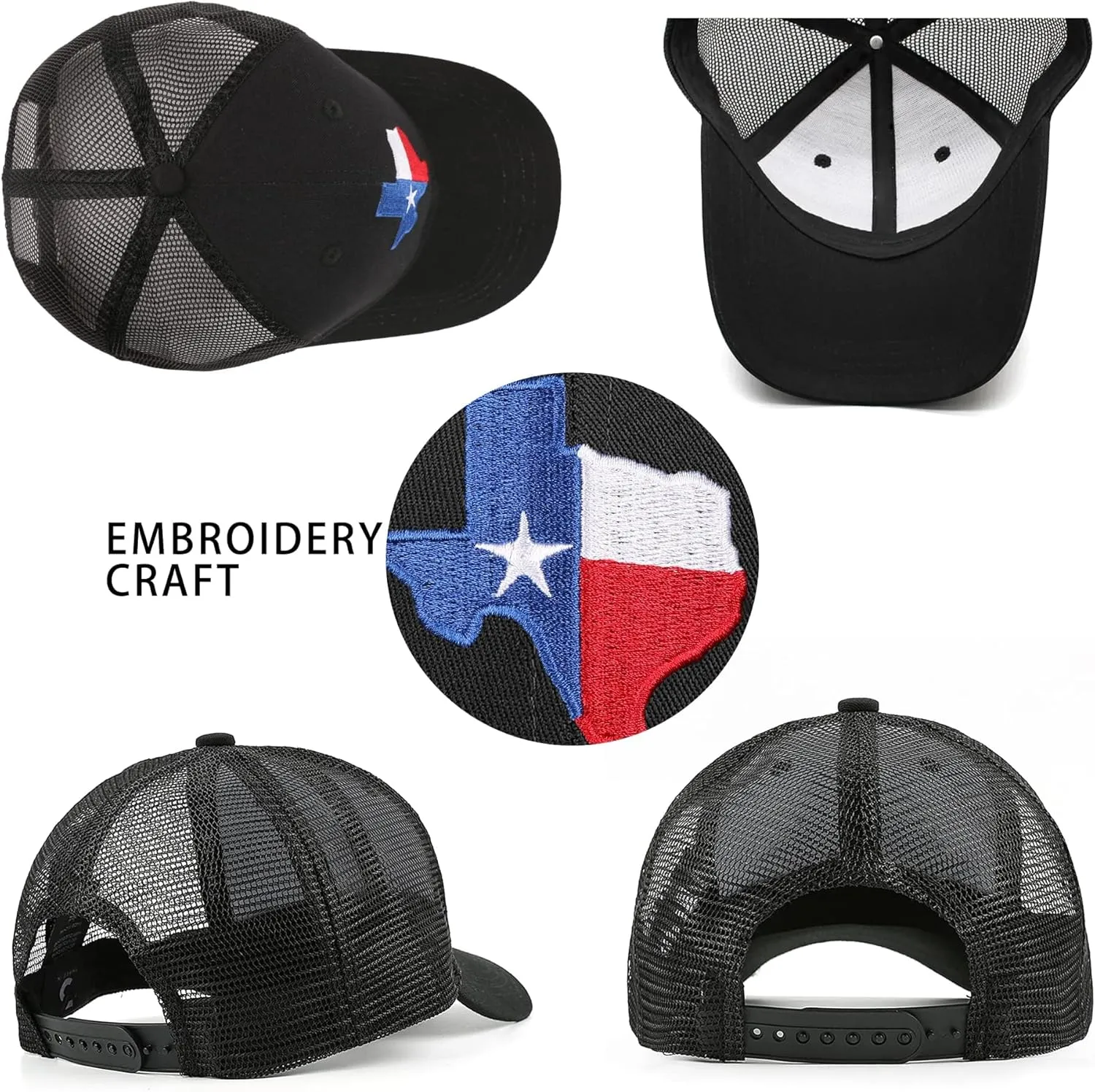 Adjustable State Flag Trucker Hat Mesh Baseball Cap with Embroidered Patch for Men Women
