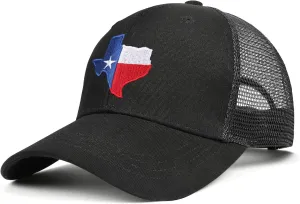 Adjustable State Flag Trucker Hat Mesh Baseball Cap with Embroidered Patch for Men Women