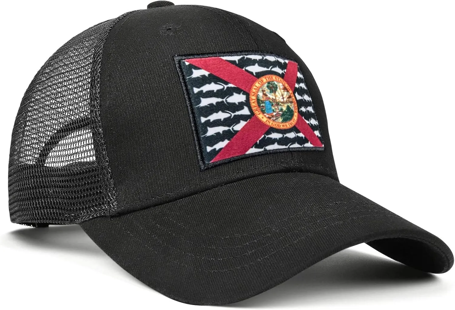 Adjustable State Flag Trucker Hat Mesh Baseball Cap with Embroidered Patch for Men Women