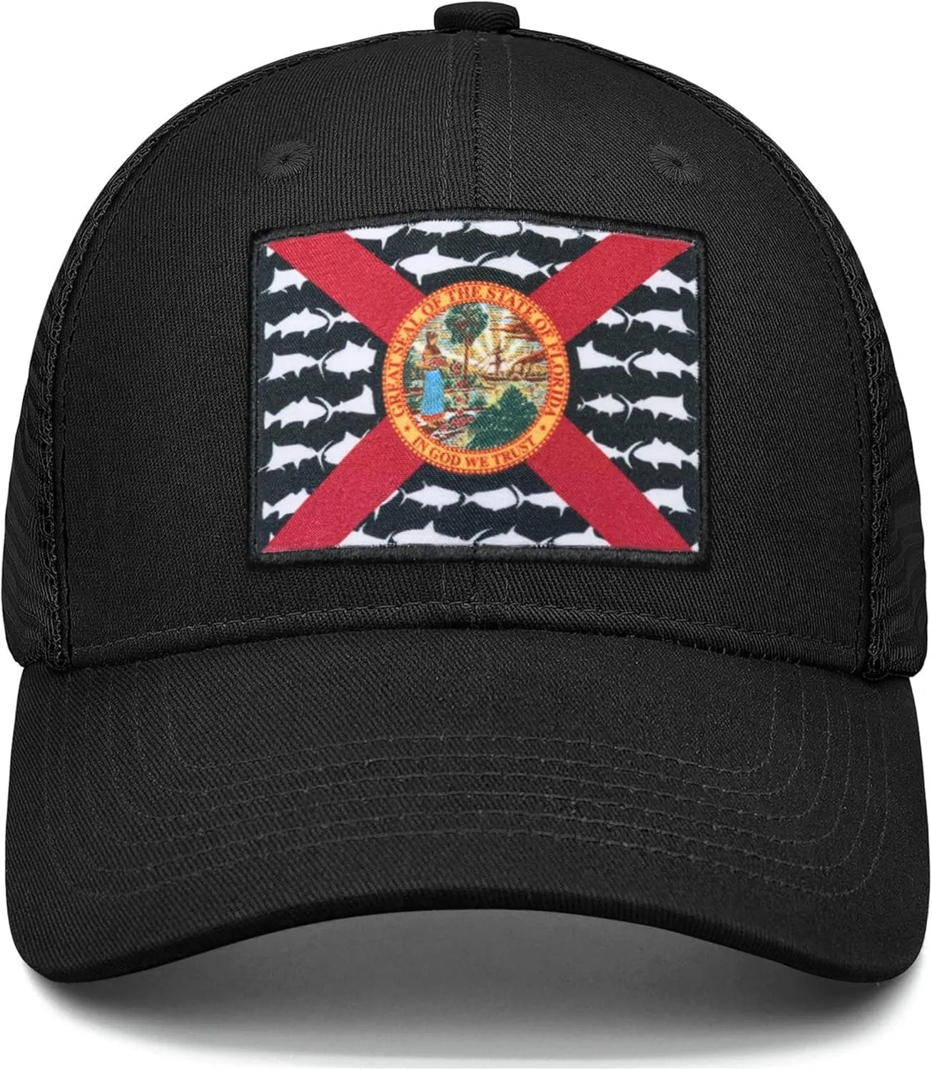 Adjustable State Flag Trucker Hat Mesh Baseball Cap with Embroidered Patch for Men Women