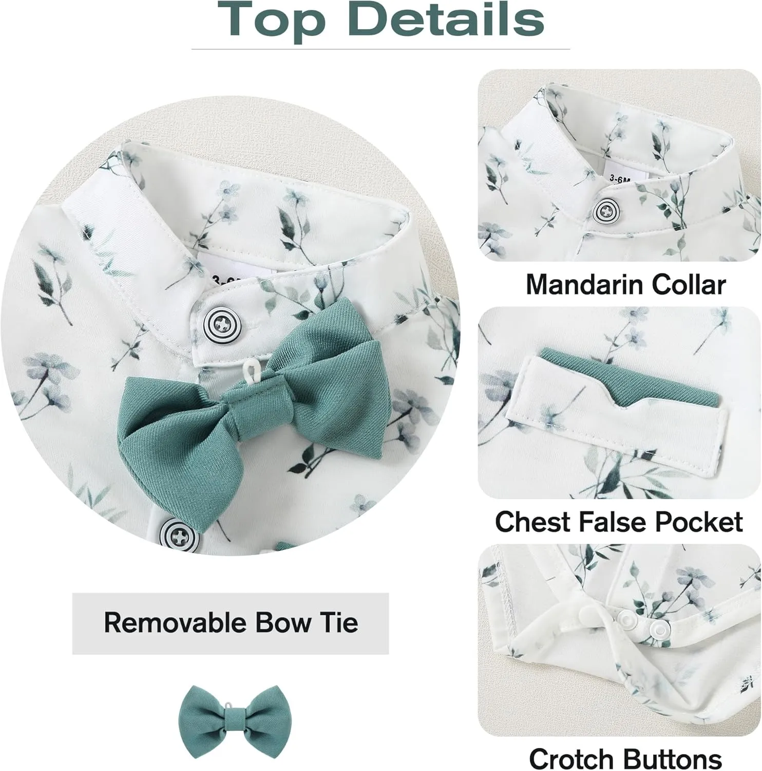 Baby Boy Clothes Suits 0-24M Infant Gentleman Outfit Long Sleeve Dress Shirt Suspender Pants Bowtie Beret Wedding Set