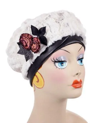 Beret, Reversible -  Luxury Faux Fur in Winters Frost (SOLD OUT)