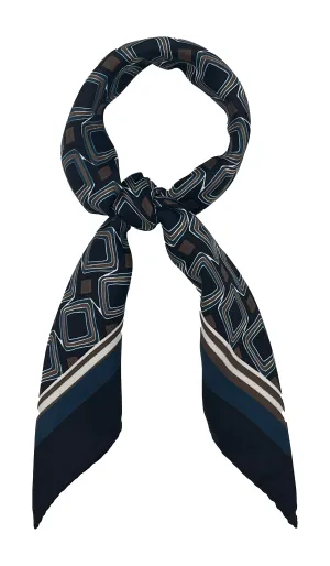 BLACK NECKERCHIEF WITH GEOMETRIC DESIGN
