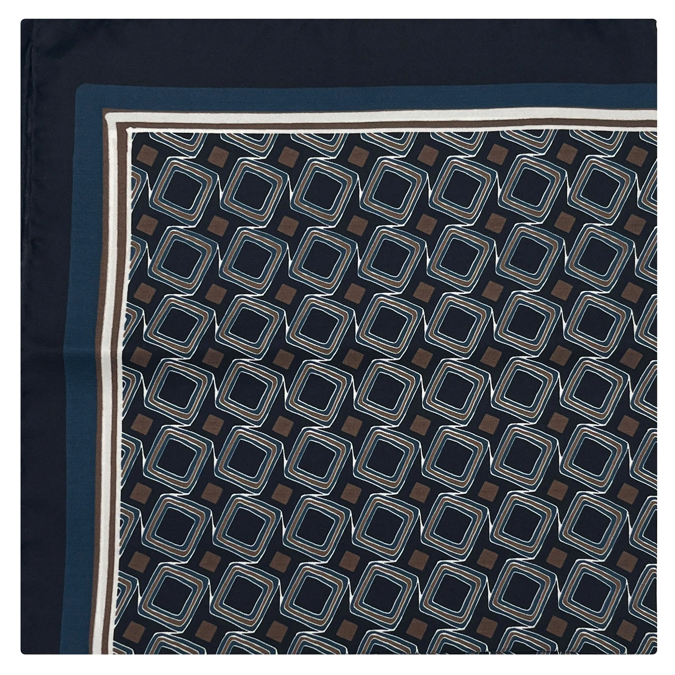 BLACK NECKERCHIEF WITH GEOMETRIC DESIGN