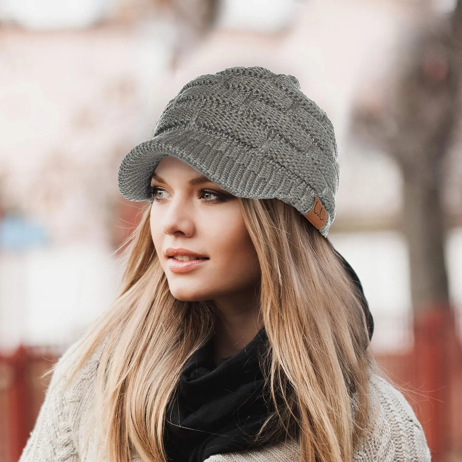 C.C Hatsandscarf Exclusives Women's Ribbed Knit Hat with Brim (YJ-131)(YJ-2023)