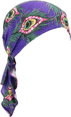 Cotton Turbans Satin Liner Beanie Chemo Cap Sleep Bonnet African Pattern Headwrap Turban Silky Lined (Purple, One Size)