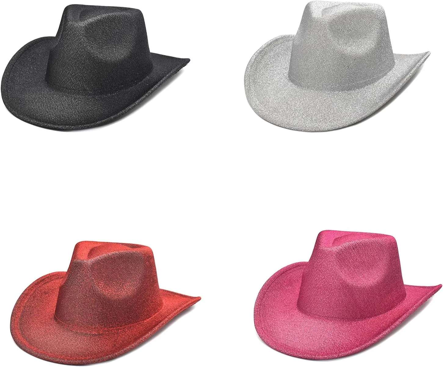 Cowboy Hat,Breathable Cowboy Hat Large Brim Hat Fedora Felt Cowboy Sunproof Hat Accessory Wide Curved Brim