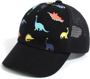 Duoyeree Toddler Baseball Cap with Dinosaur Print and Solid Color for Baby Boys and Girls