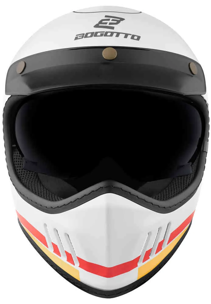 FF980 EX-R Cross Helmet Caferacer Bogotto, white/blue/red