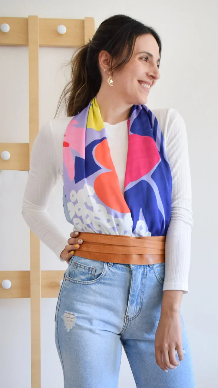 Floral Satin Mendoza Scarf