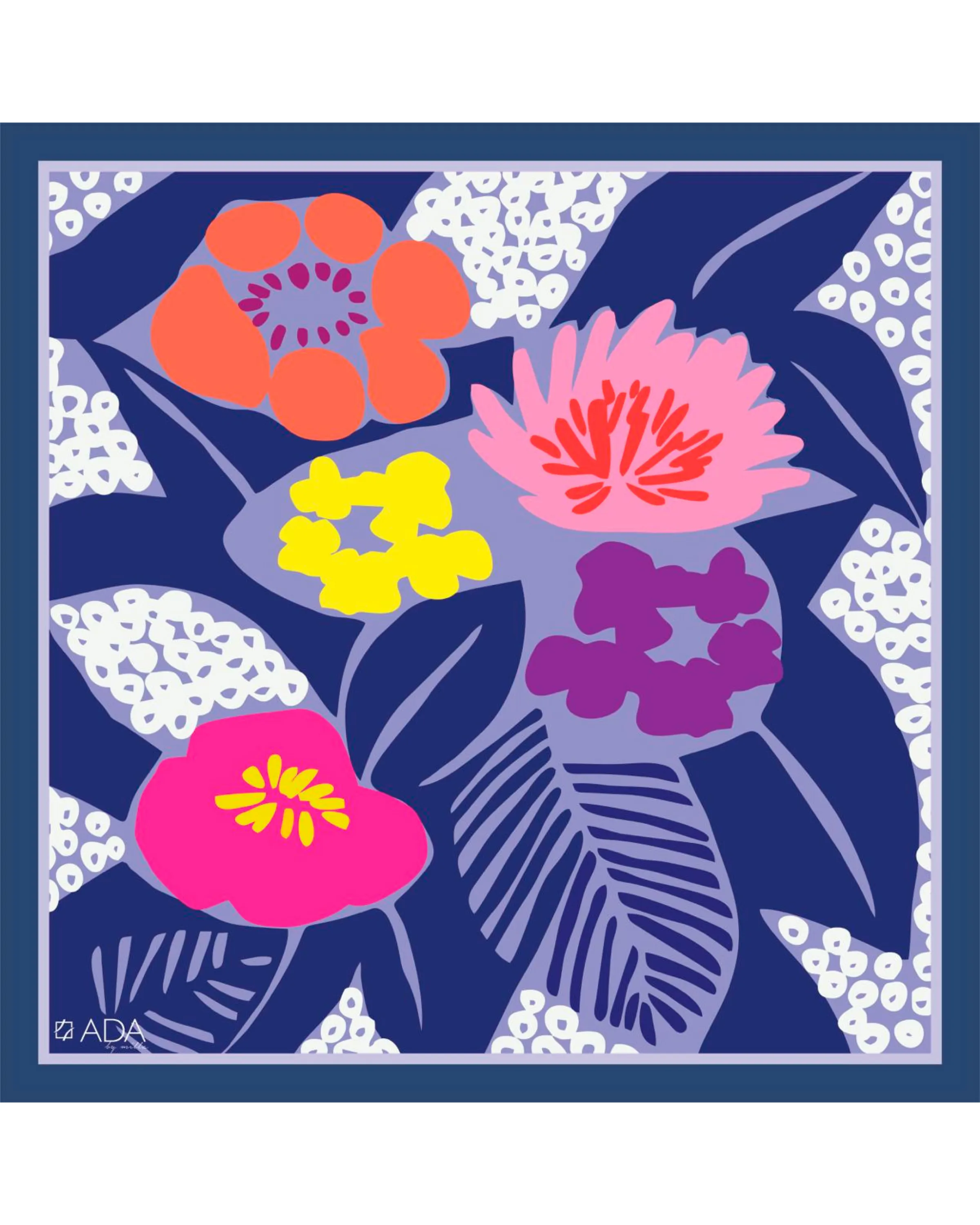 Floral Satin Mendoza Scarf
