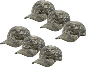 Gelante Plain Blank Baseball Caps Adjustable Back Strap Wholesale Lot 6 Pack