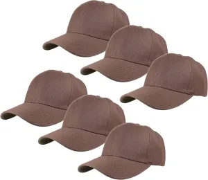 Gelante Plain Blank Baseball Caps Adjustable Back Strap Wholesale Lot 6 Pack