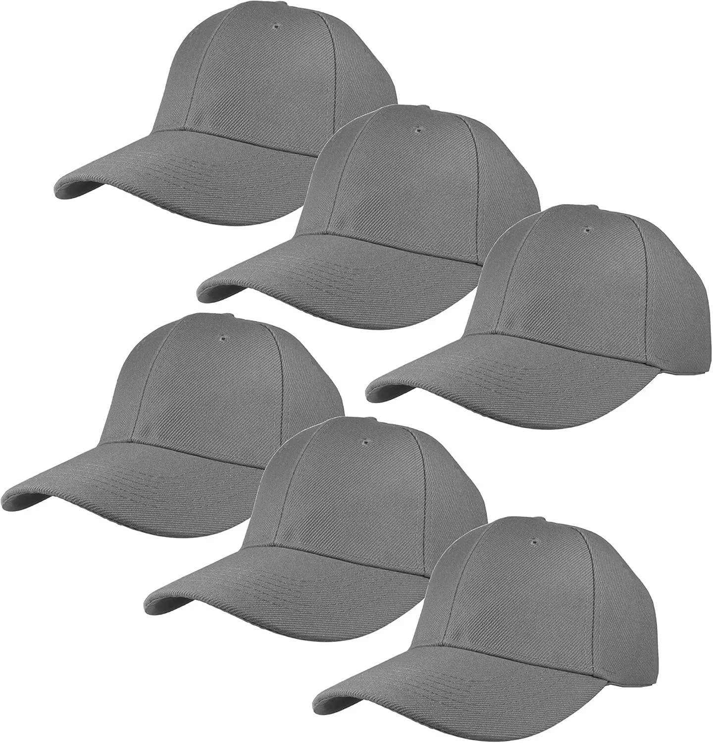 Gelante Plain Blank Baseball Caps Adjustable Back Strap Wholesale Lot 6 Pack