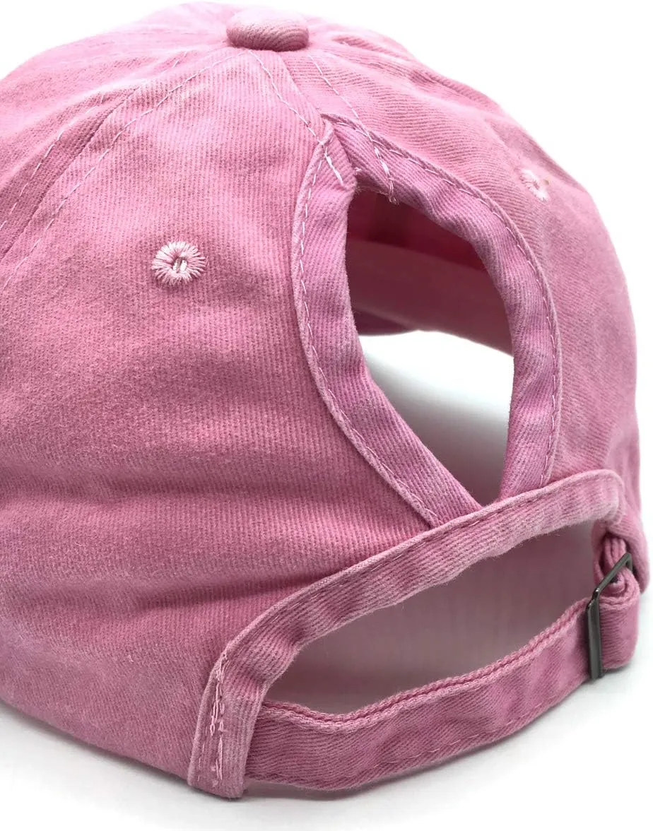 Girls' Adjustable Cute Unicorn Ponytail Cap, High Buns Baseball Dad Hat for 3-12 Years