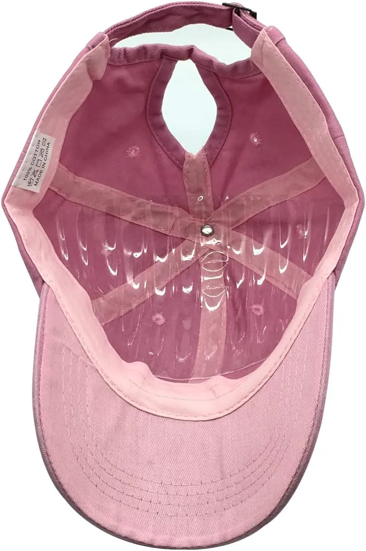 Girls' Adjustable Cute Unicorn Ponytail Cap, High Buns Baseball Dad Hat for 3-12 Years