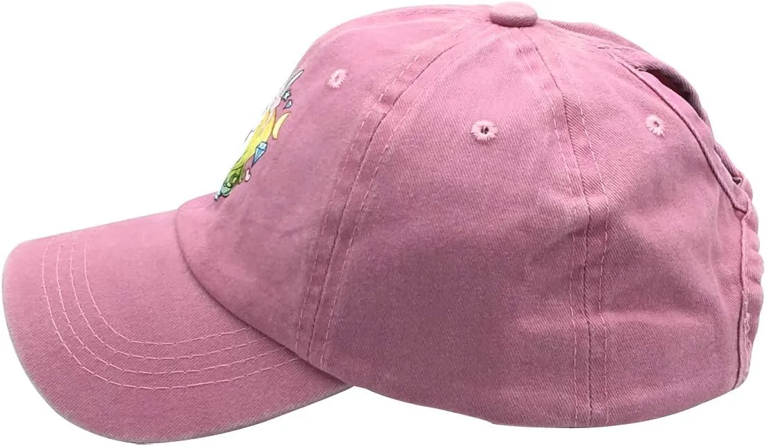 Girls' Adjustable Cute Unicorn Ponytail Cap, High Buns Baseball Dad Hat for 3-12 Years