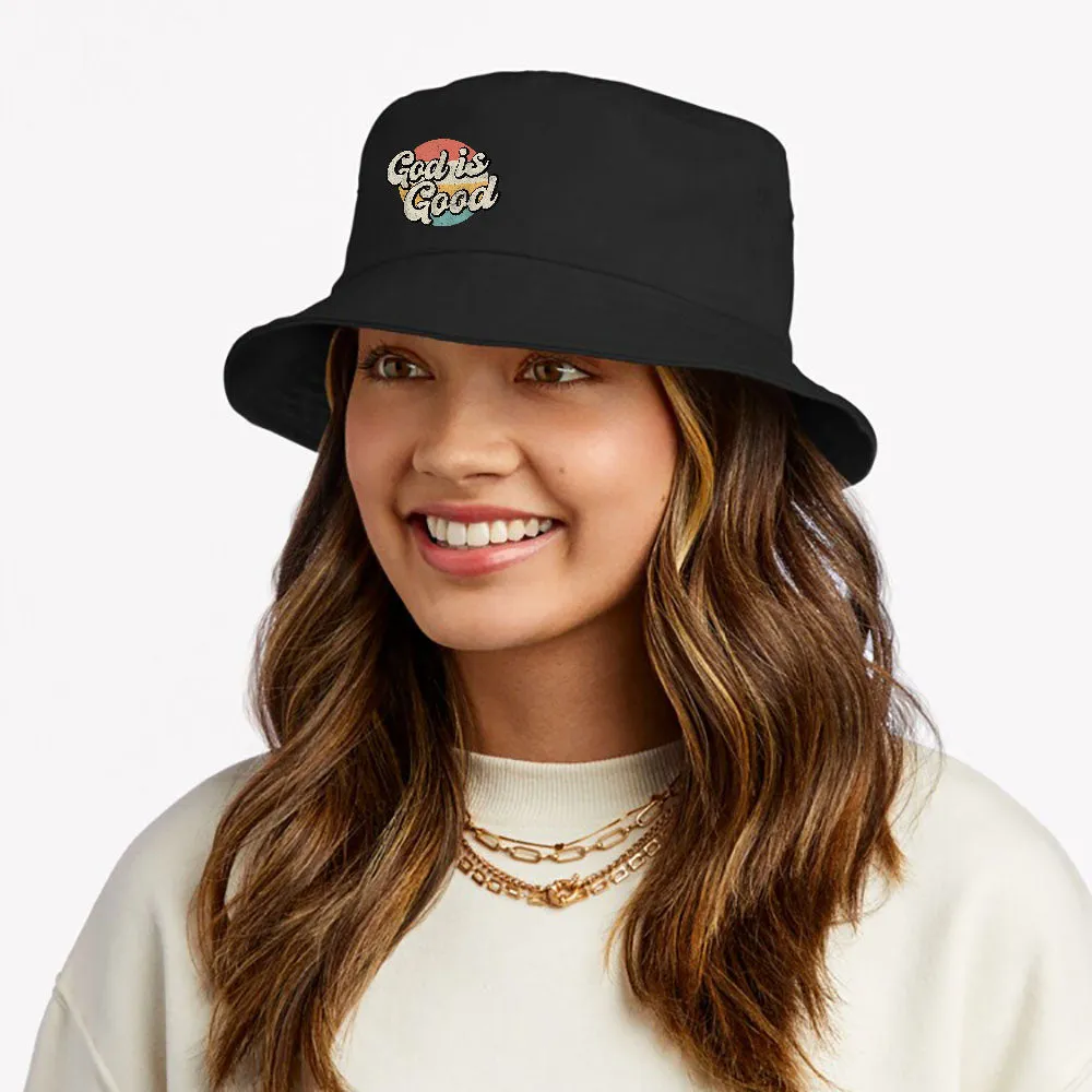 God Is Good Christian Dad Mom Faith Saying Vintage Bucket Hat