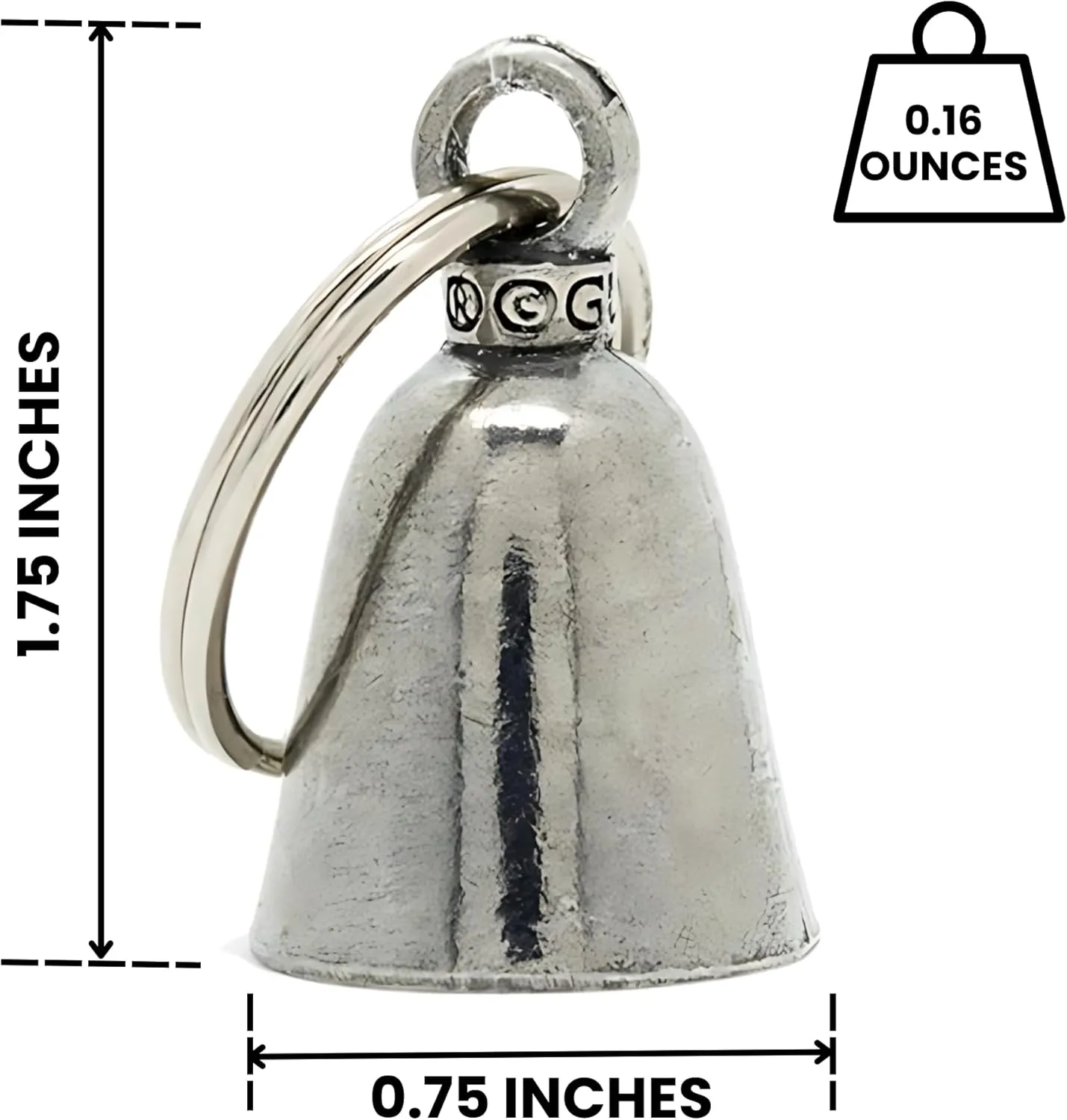 Guardian Bell In Memory of Fallen Hero Good Luck Bell w/Keyring & Black Velvet Gift Bag | Motorcycle Bell | Lead-Free Pewter | Good Luck Gift to Friends & Family | Bike Bell | Made in USA
