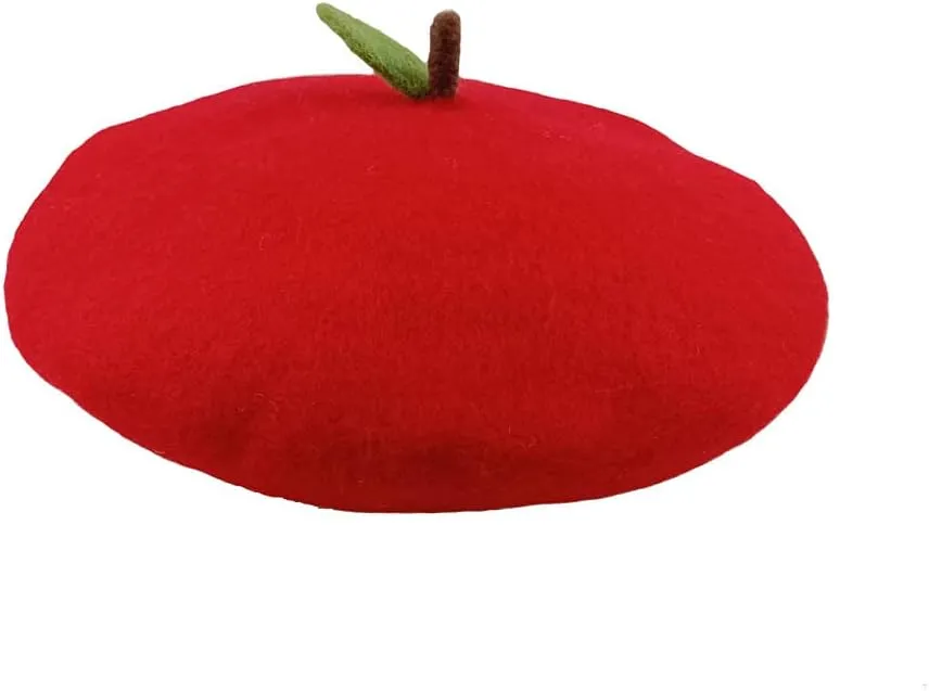 Handmade Wool Beret Hat French Style Needle Felt Flower Beanies Women Winter Autumn Cap