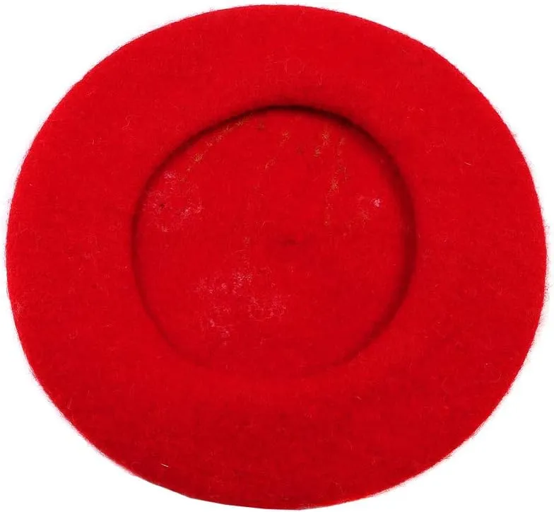 Handmade Wool Beret Hat French Style Needle Felt Flower Beanies Women Winter Autumn Cap