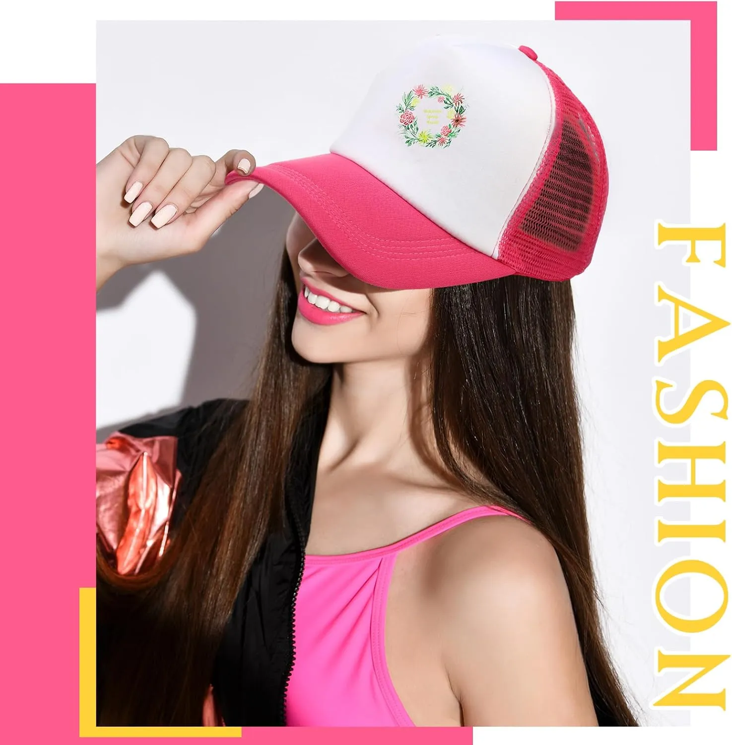 Hercicy 40 Pack Sublimation Blank Trucker Hat Bulk Baseball Cap Adjustable Mesh Unisex Polyester Hat Heat Transfer