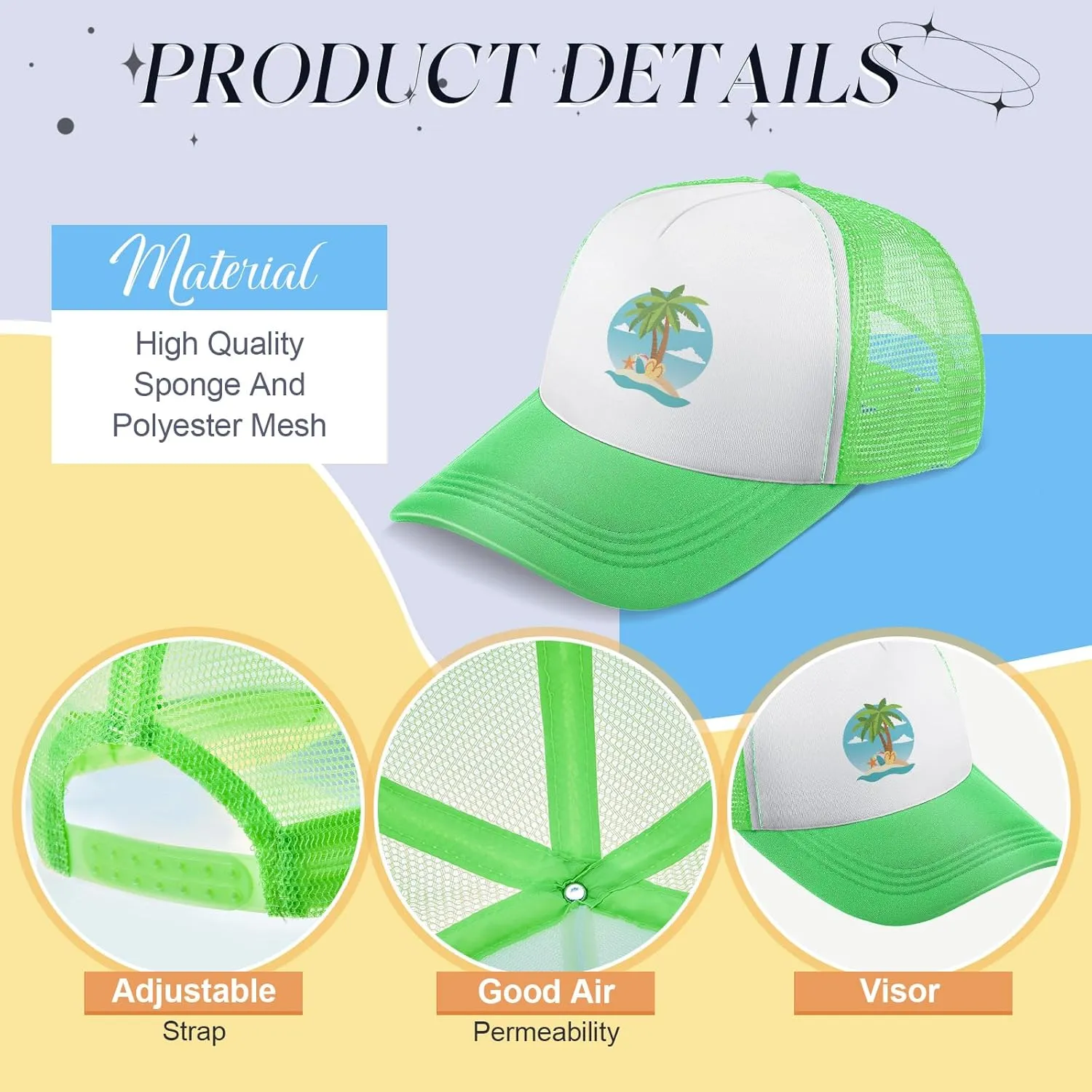 Hercicy 40 Pack Sublimation Blank Trucker Hat Bulk Baseball Cap Adjustable Mesh Unisex Polyester Hat Heat Transfer