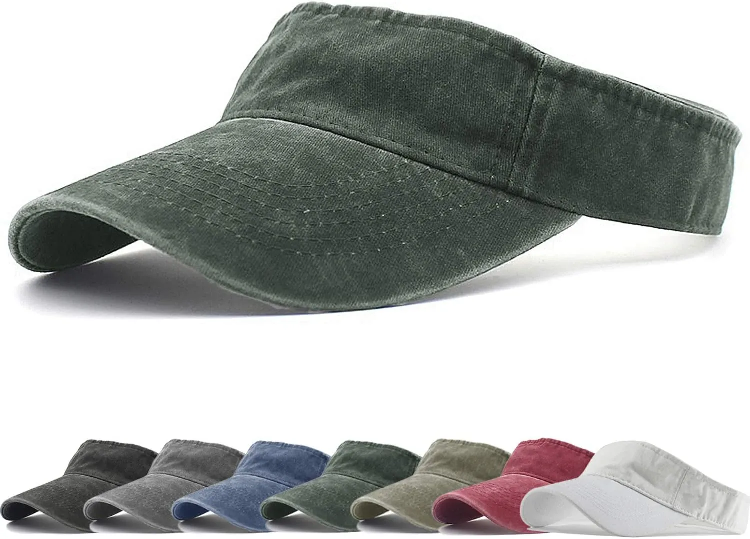 HH HOFNEN Sports Sun Visor Hats Cotton Twill Ball Adjustable Sun Caps for Men Women