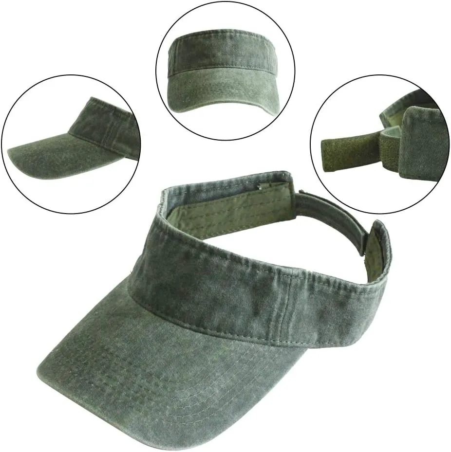 HH HOFNEN Sports Sun Visor Hats Cotton Twill Ball Adjustable Sun Caps for Men Women
