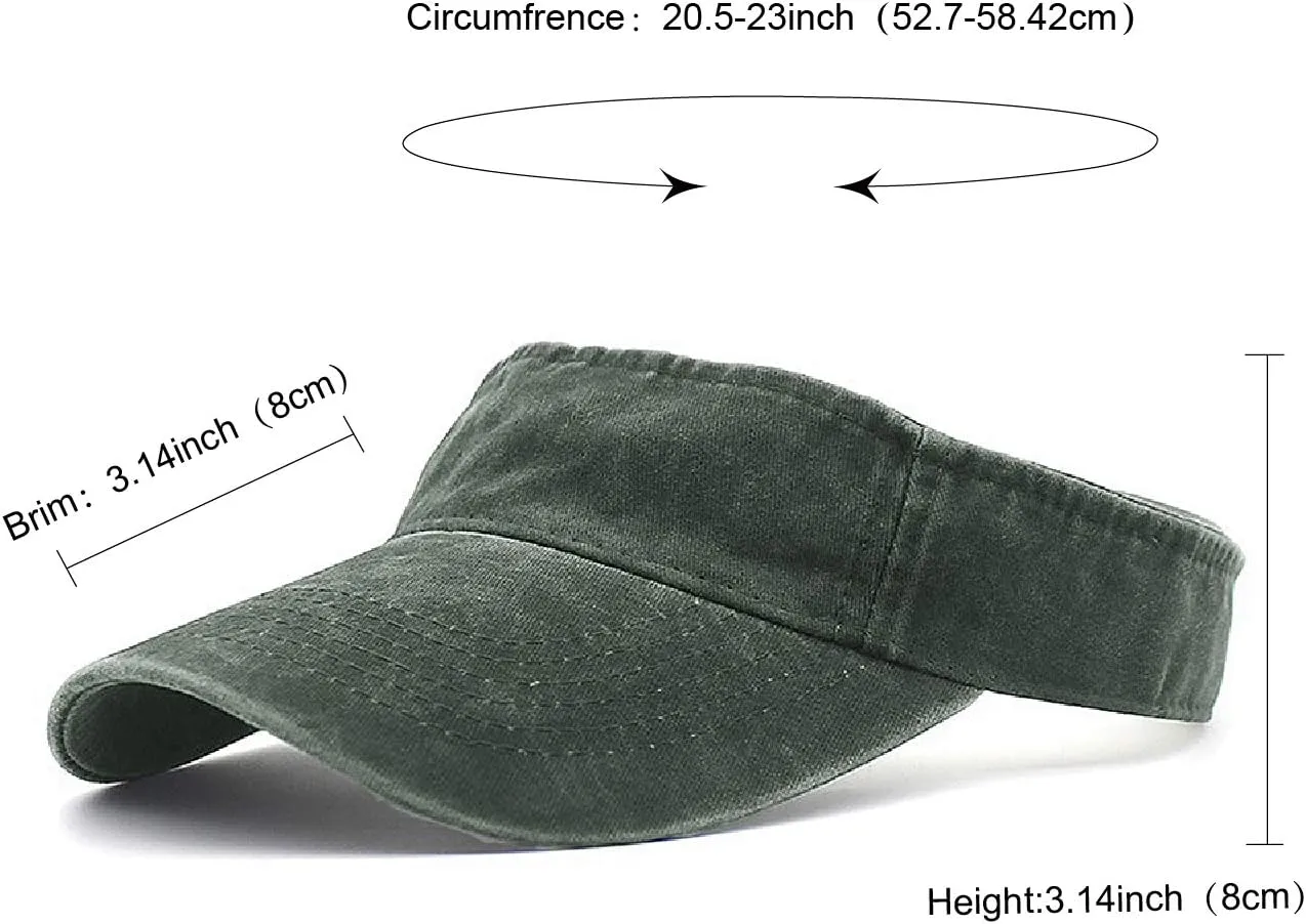 HH HOFNEN Sports Sun Visor Hats Cotton Twill Ball Adjustable Sun Caps for Men Women