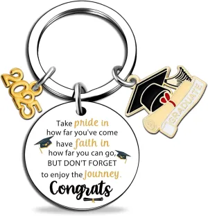 igvean 2025 Graduation Gift Her Him Class of 2025 Keychain 2025 College High School Graduation Gifts for Senior Masters Degree Student Best College Graduation Gifts Idea Basket for Daughter Son