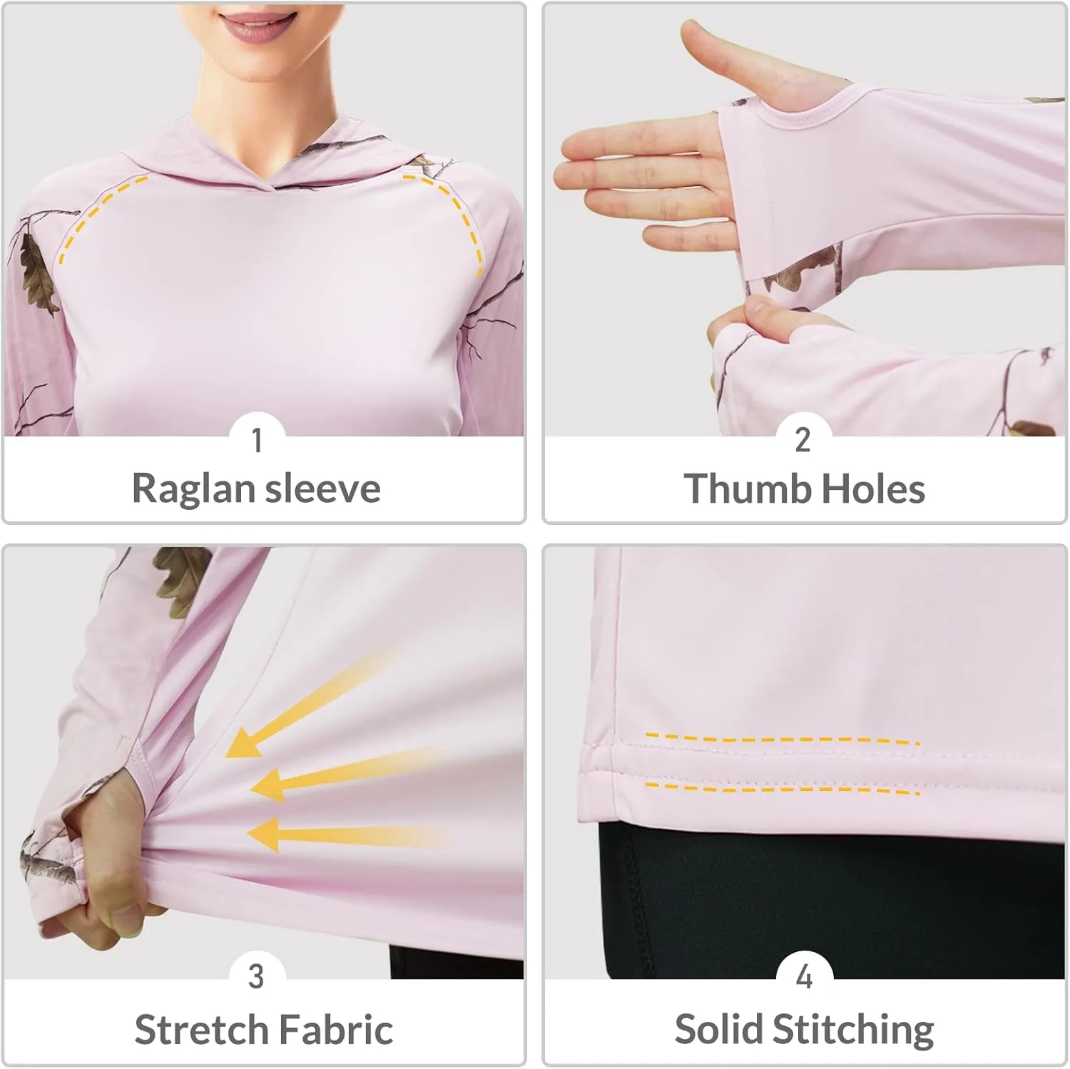 LOOGU Women's UPF 50  Sun Protection Hoodies Shirts Long Sleeve Lightweight Quick Dry UV Fishing Hking Outdoor
