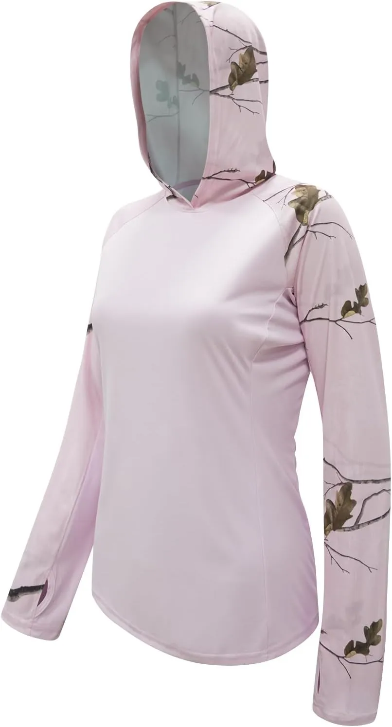 LOOGU Women's UPF 50  Sun Protection Hoodies Shirts Long Sleeve Lightweight Quick Dry UV Fishing Hking Outdoor