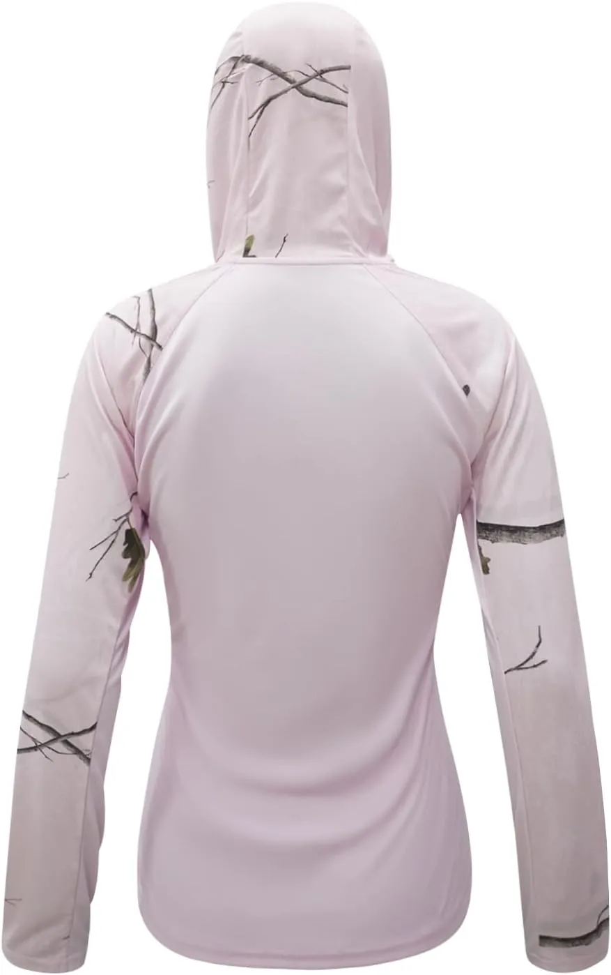 LOOGU Women's UPF 50  Sun Protection Hoodies Shirts Long Sleeve Lightweight Quick Dry UV Fishing Hking Outdoor